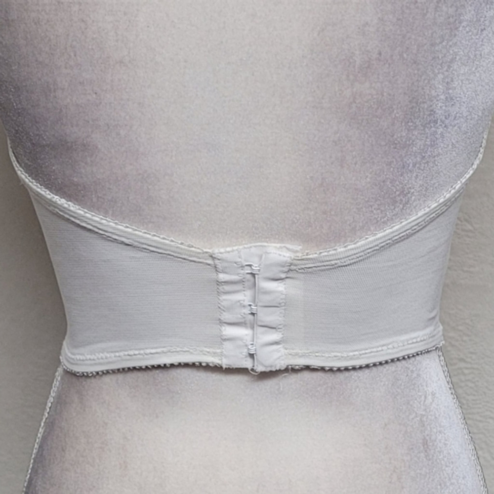 Merry Widow 60s Vintage White Corset Bustier Over Bust Longline Backless Bra 36B - Picture 9 of 11